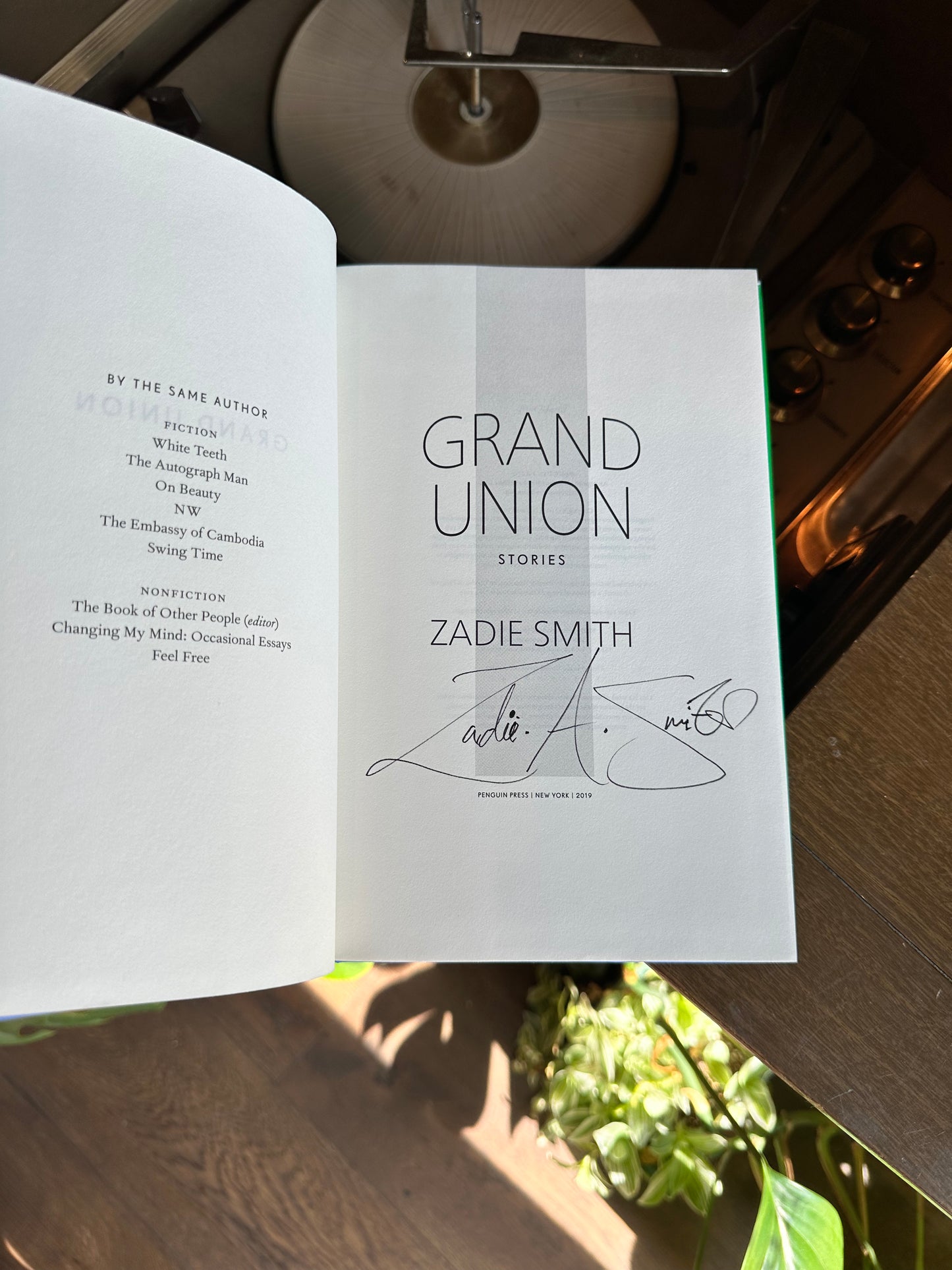 Grand Union by Zadie Smith, SIGNED Hardback